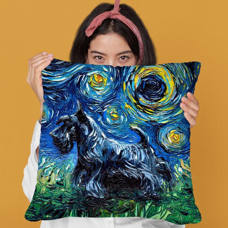 Scotty Throw Pillow by Aja Trier