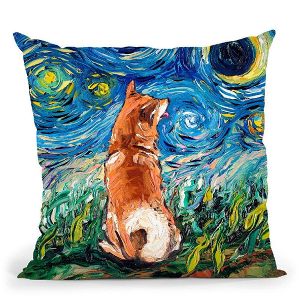 Shibainu Throw Pillow by Aja Trier