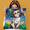 Shih Tzu Night Throw Pillow by Aja Trier
