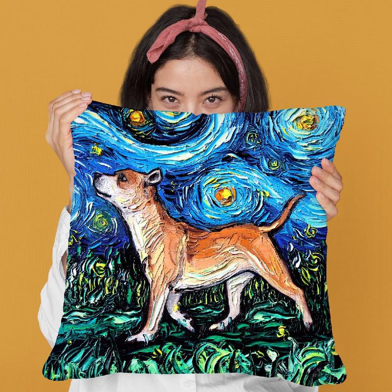 Staffordshire Bulldog Throw Pillow by Aja Trier