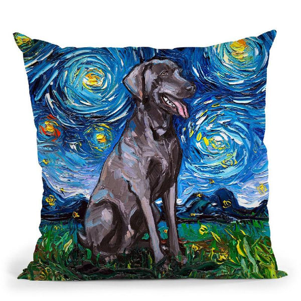 Weimaraner Throw Pillow by Aja Trier