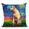 Yellow Labrador Front Throw Pillow by Aja Trier