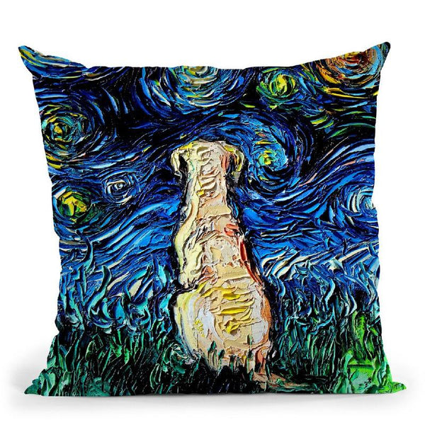 Yellow Lab Throw Pillow by Aja Trier