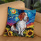 Basset Hound Sunflowers Throw Pillow by Aja Trier