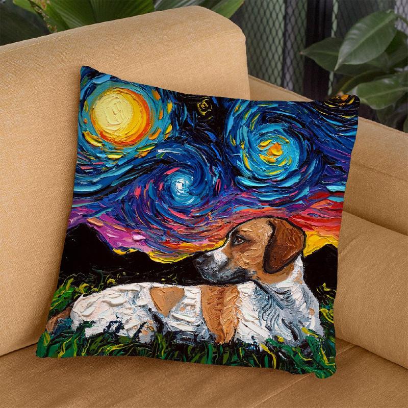 Beagle Mix Throw Pillow by Aja Trier