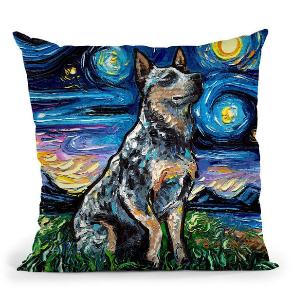 Blue Heeler Throw Pillow by Aja Trier