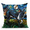 Bull Terrier Black And White Throw Pillow by Aja Trier