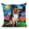 Chihuahua Long Haired Throw Pillow by Aja Trier