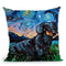 Dachshund Black And Tan Throw Pillow by Aja Trier