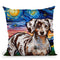 Dachshund Reverse Chocolate Dapple Throw Pillow by Aja Trier