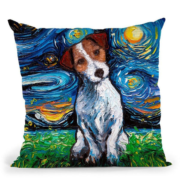 Jack Russel Terrier Throw Pillow by Aja Trier