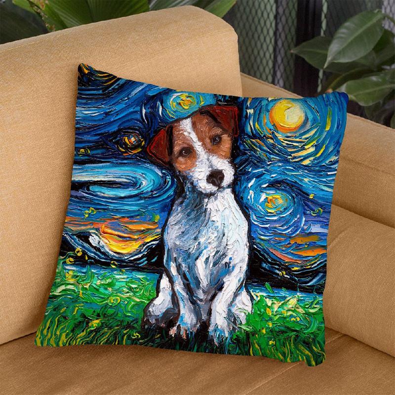 Jack Russel Terrier Throw Pillow by Aja Trier