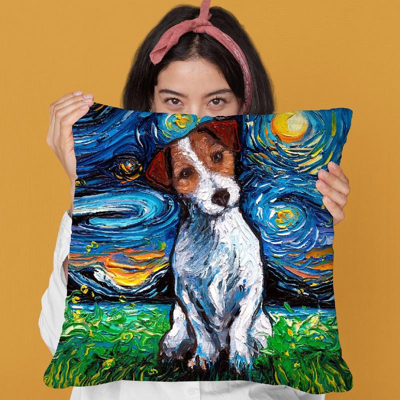 Jack Russel Terrier Throw Pillow by Aja Trier