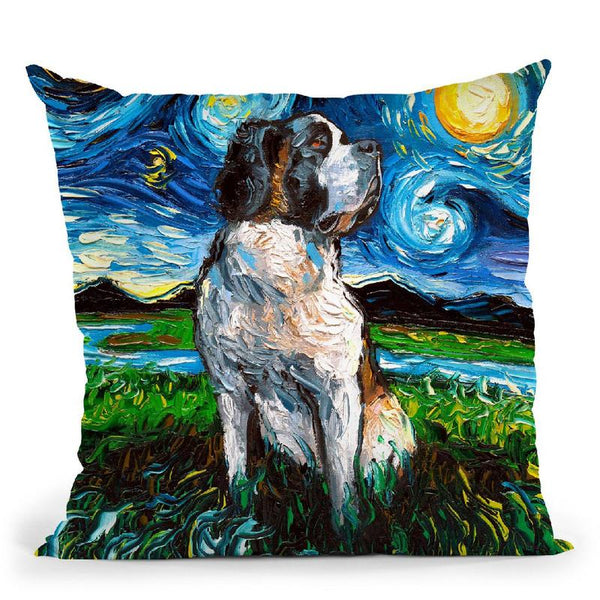 Saint Bernard Throw Pillow by Aja Trier