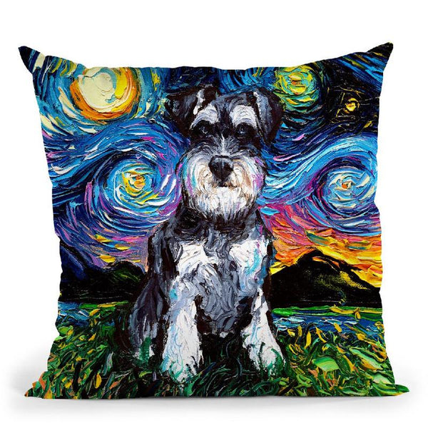 Schnauzer Throw Pillow by Aja Trier