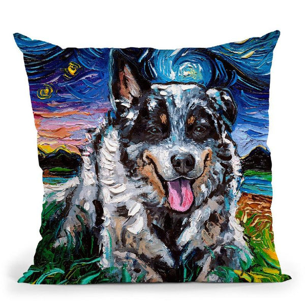 Australian Cattle Dog Ii Throw Pillow by Aja Trier