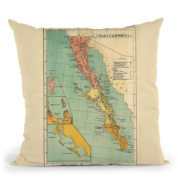 Baja California 1899 Throw Pillow By Adam Shaw