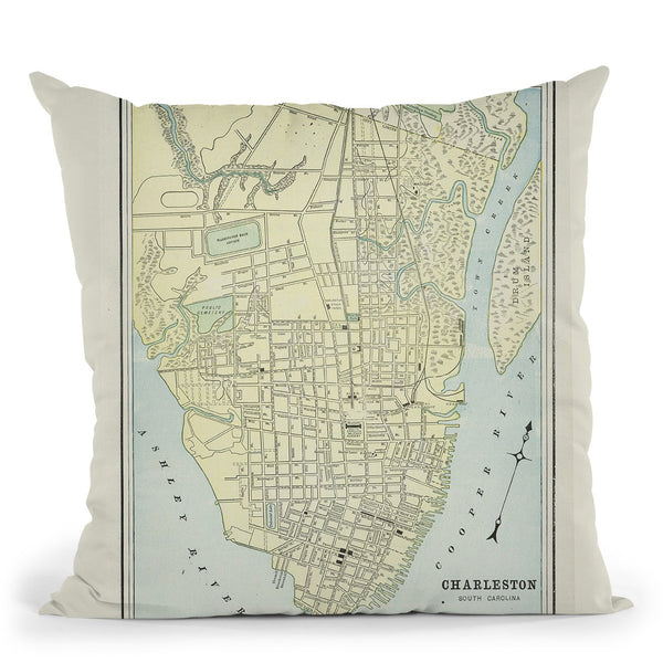 Charleston Sc 1901 Cartog Throw Pillow By Adam Shaw