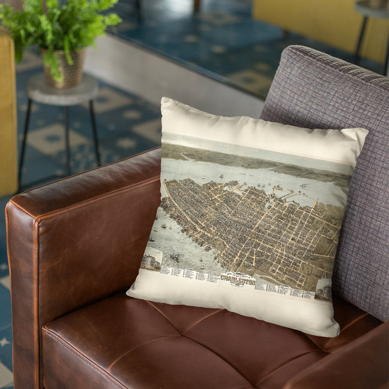 Charleston South Carolina Map 1872 Throw Pillow By Adam Shaw
