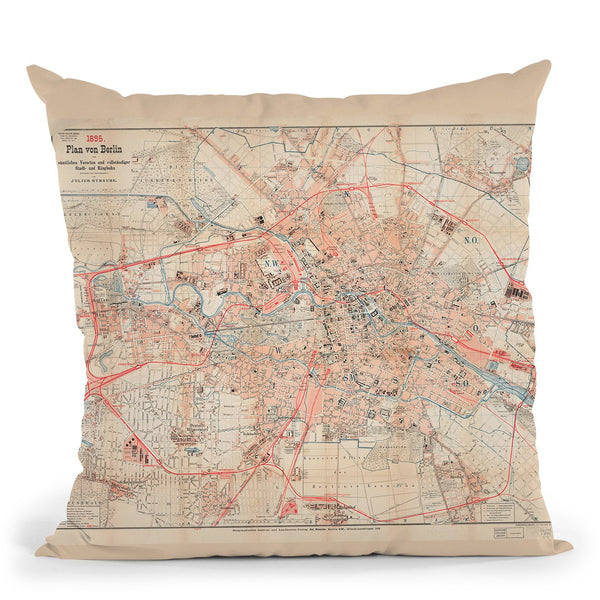 Berlin 1895 Throw Pillow By Adam Shaw