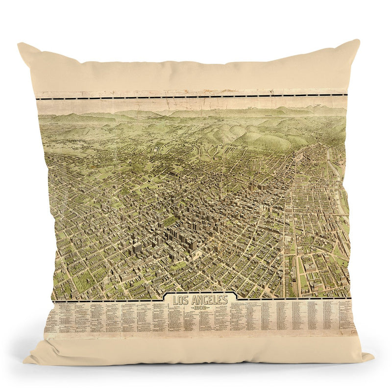 Los Angeles 1909 Throw Pillow By Adam Shaw