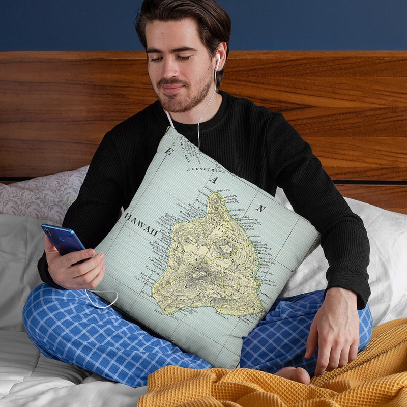 Big Island Hawaii 1901 Cartog Throw Pillow By Adam Shaw