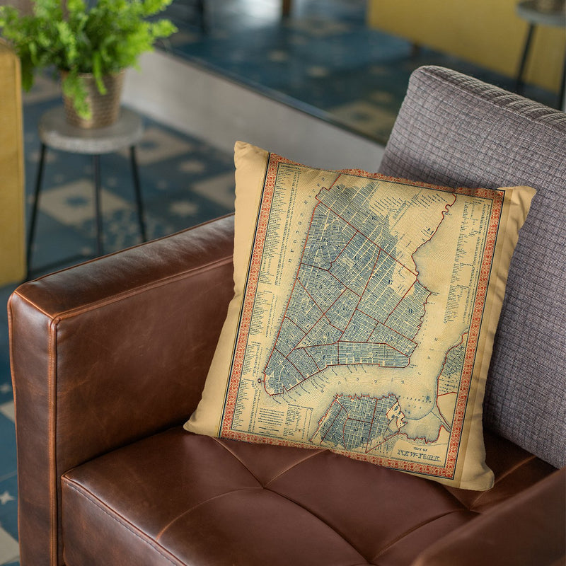 New York City 1846 Throw Pillow By Adam Shaw