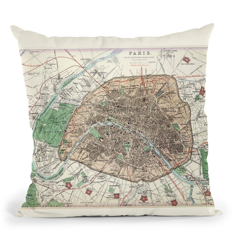 Paris 1872 Throw Pillow By Adam Shaw