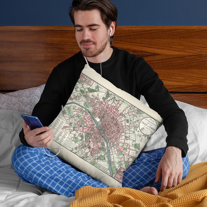 Paris France 1821 Throw Pillow By Adam Shaw