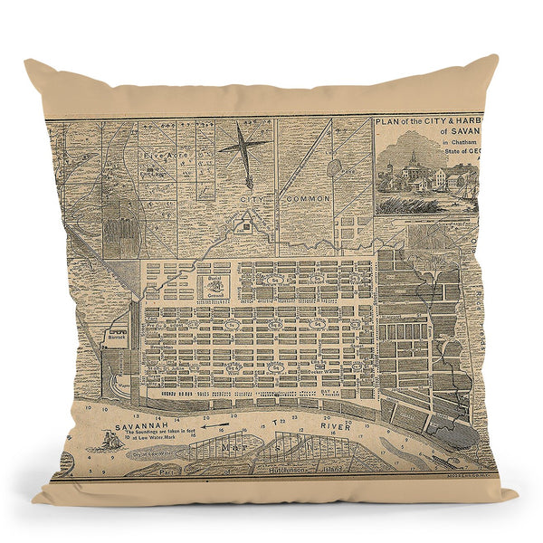 Savannah Ga 1818 Throw Pillow By Adam Shaw