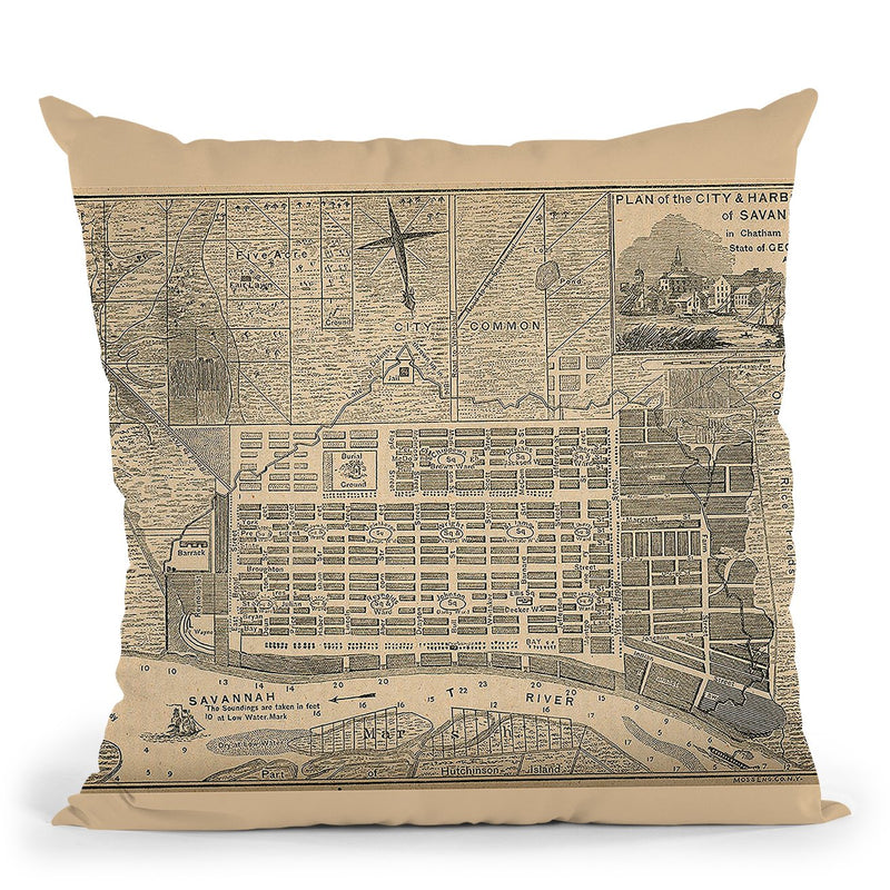 Savannah Ga 1818 Throw Pillow By Adam Shaw