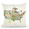 United States Botanical Map 1911 Throw Pillow By Adam Shaw