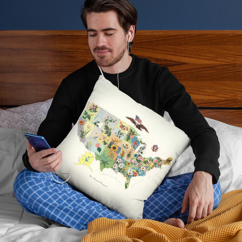 United States Botanical Map 1911 Throw Pillow By Adam Shaw