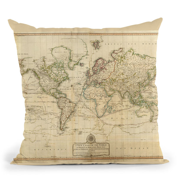 World 1800 Throw Pillow By Adam Shaw