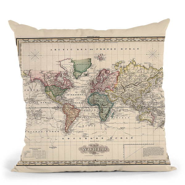 World 1833 Throw Pillow By Adam Shaw