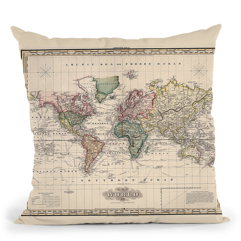 World 1833 Throw Pillow By Adam Shaw