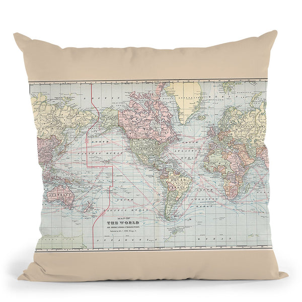 World 1901 Throw Pillow By Adam Shaw