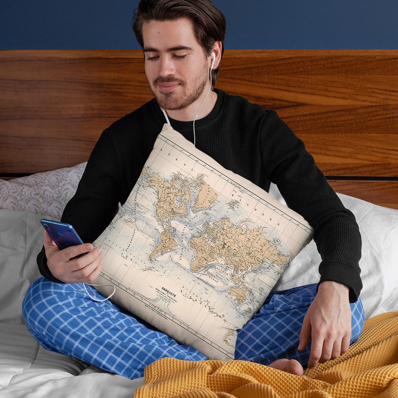 World Map 1884 Throw Pillow By Adam Shaw