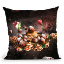 Funny Space Pasta Cat Throw Pillow By Skyler Hill