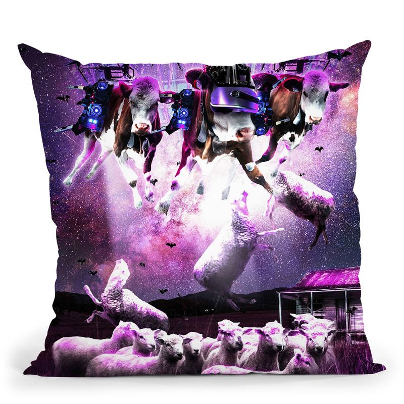Cow Abductioneep Throw Pillow By Skyler Hill
