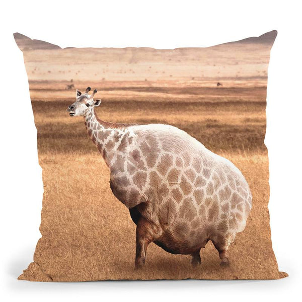 Cute Funny Fat Giraffe Throw Pillow By Skyler Hill