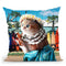 Funny Aloha Hawaiian Cat Throw Pillow By Skyler Hill