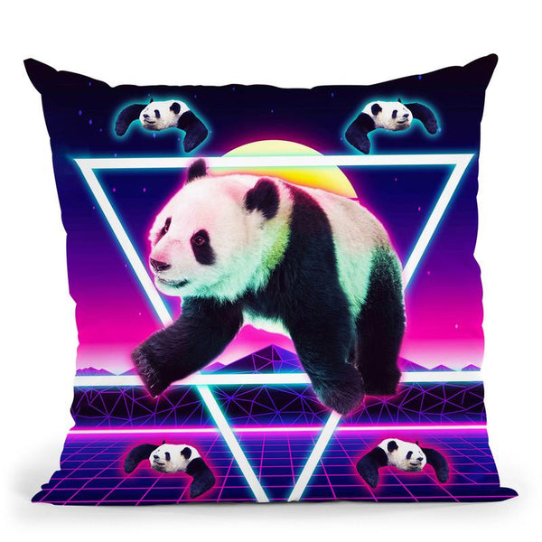 Panda Rave - Raving Panda Throw Pillow By Skyler Hill