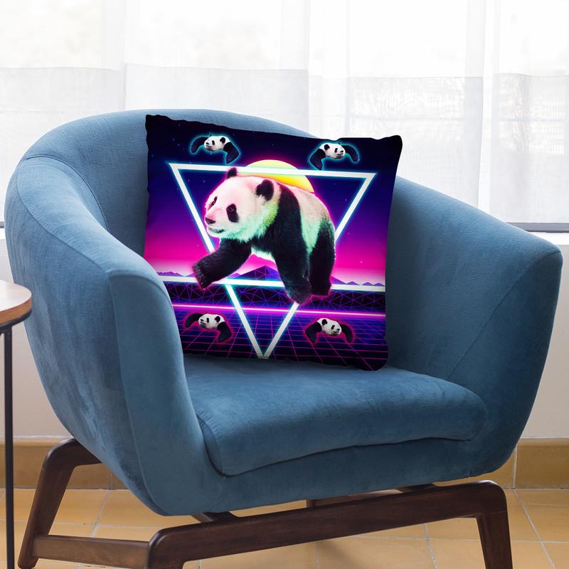 Panda Rave - Raving Panda Throw Pillow By Skyler Hill