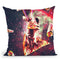 Space Cat Eating Pizza - Rainbow Laser Eyes, Burrito Throw Pillow By Skyler Hill