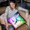 Space Cat Riding Unicorn - Laser, Tacos And Rainbow Throw Pillow By Skyler Hill