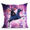 Lazer Warrior Space Cat Riding Unicorn Eating Pizza Throw Pillow By Skyler Hill