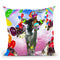 Sloth Riding Alpaca With Sundae And Jelly Beans Throw Pillow By Skyler Hill