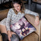 Space Pug Riding Dinosaur Unicorn - Pizza & Taco Throw Pillow By Skyler Hill