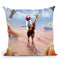Cat Riding Giraffe With Chicken Nuggets And Cola Throw Pillow By Skyler Hill